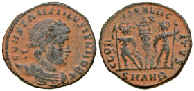 "Constantine II. As Caesar, A.D. 317-337. AE 3 (16.1 mm, 1.44 g, 6 h). Antioch mint, struck A.D. 336-337. CONSTANTINVS IVN NOB C, laureate, draped and...