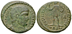 "Magnentius. A.D. 350-353. AE centenionalis (22.3 mm, 4.35 g, 6 h). Treveri, A.D. 350. IM CAE MAGN-ENTIVS AVG, bare-headed, draped, and cuirassed bust...