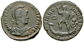 "Theodosius I. A.D. 379-395. 23.5 mm, 5.74 g, 7 h). AE 2. Cyzicus mint, Struck A.D. 383-386. D N THEODO-SIVS P F AVG, bust of Theodosius I right weari...