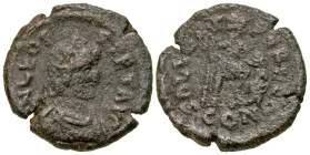 "Leo I. A.D. 457-474. AE double centenionalis or majorina (20.2 mm, 4.23 g, 7 h). Constantinople mint, Struck A.D. 462-473. [D] N LEO P-[E]RPET AVG (o...