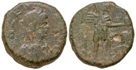 "Zeno. Second reign, A.D. 476-491. AE double centenionalis or majorina (16.3 mm, 4.56 g, 1 h). Constantinople mint. [D] N ZE-[NO PERP AV]G (or similar...