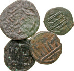 "Islamic AE Fals. Group lot of 4. Group lot of 4 coins including an early Abbasid period. "