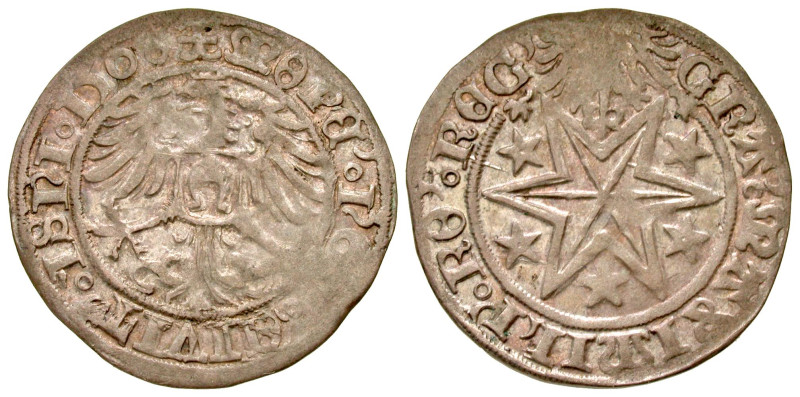 "German States, Isny. AR batzen (27.5 mm, 3.29 g). 1507. Eagle / Six pointed sta...