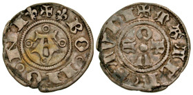 "Italy, Bologna. Republic. Anonymous Issue. 1376-1401. AR bolognino (18.8 mm, 1.15 g, 11 h). (fleur) + (fleur) BO ? NO ? NI , A in central field frame...