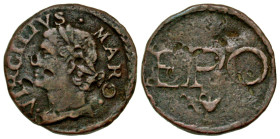 "Italy, Mantua. Guglielmo. 1550-1587. AE quattrino (16.1 mm, 1.69 g, 7 h). Gonzaga family issue. · MARO · - ·VIRGILIVS, laureate head (of Virgil?) lef...