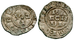 "Italy, Piacenza. Commune Issue. 1140-1313. BI mezzino (16.9 mm, .75 g, 3 h). + RE[GIS] SECVNDI, concentric legend around RA / CON / DI in three lines...
