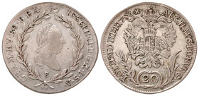 "Austria. Joseph II. 1765-1790. 20 Kreuzer (28.6 mm, 6.58 g, 12 h). Kremnitz mint, Struck 1786. IOSEPH · II · D · G · R · I · S · A · GERM · HV · BO ·...