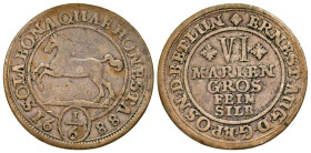 "German States, Brunswick-Wolfenbuttel/Luneburg-Calenberg/Celle/Hannover (?). Ernst August . 1679-1698. AR VI Marien Groschen (23.3 mm, 3.13 g, 12 h)....