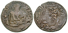 "Italian States, Parma. Ranuccio I Farnese. 1592-1622. BI soldo (17.8 mm, 1.22 g, 4 h). RA F PA - R DVX [...] II, crowned arms / S T HO[...]O, facing ...