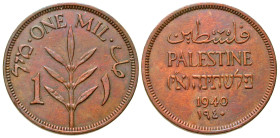 "Palestine. 1 mil. 1940. KM 1. UNC. "