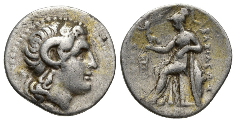 Kings of Thrace. Lysimachos AR Drachm.  (19mm, 4.2 g). Ephesos mint. Circa 294-2...