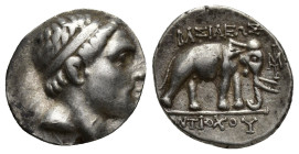 SELEUCID KINGDOM Antiochus III, 223-187. Drachm (16.9mm, 4.3 g) n. d, Apamea on the Orontes. Diademed head of Antiochus III to r. Rev. BAΣIΛEΩΣ ANTIOX...