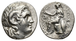 KINGS of THRACE, Macedonian. Lysimachos. 305-281 BC. AR Drachm (17mm, 4.4 g). Uncertain mint. Struck circa 294-287 BC. Diademed head of the deified Al...