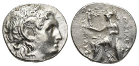 KINGS of THRACE, Macedonian. Lysimachos. 305-281 BC. AR Drachm (17mm, 4.5 g). Uncertain mint. Struck circa 294-287 BC. Diademed head of the deified Al...