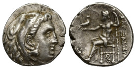 Kingdom of Macedon, Philip III Arrhidaios AR Drachm. (17mm, 4.6 g) Struck under Leonnatos, Arrhidaios, or Antigonos I, in the name and types of Alexan...