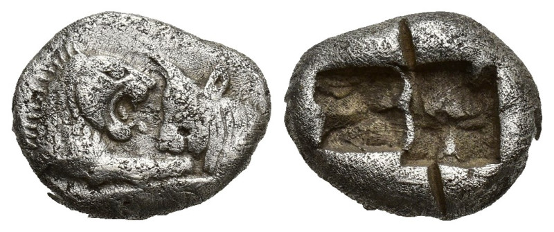 KINGS OF LYDIA. Kroisos (Circa 560-546 BC). 1/3 Siglos. (14mm, 3.5 g) Obv: Confr...