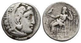 Kings of Macedon, Philip III Arrhidaios (323-317). AR Drachm (17mm, 4.1 g). In the name and types of Alexander III. Kolophon, c. 322-319 BC. Head of H...