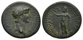PHRYGIA. Cotiaeum. Claudius, 41-54. Assarion (Bronze, 21mm, 5.2 g). KOTIAEIΣ KΛAYΔION KAIΣAPA Laureate head of Claudius to right. Rev. EΠI OYAPOY YIOY...