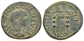 PISIDIA. Antioch. Philip I (AD 244-249). AE (25mm, 9.2 g). AD 245-247. IMP M IVL PHILIPPVS A, radiate, draped, and cuirassed bust of Philip I right, s...