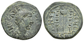 Claudius II Gothicus Æ (24mm, 9.1 g) of Antioch, Pisidia. AD 268-270. [IMP CAES C]LAVDIV, radiate, draped and cuirassed bust right / ANTIOCH CL(sic), ...