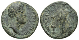 LYCAONIA. Lystra. Antoninus Pius, 138-161. 'As' (Bronze, 22mm, 6.9 g). ANTONINVS AVG PIVS P P TR P COS IIII Laureate head of Antoninus Pius to right. ...