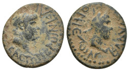 LYCAONIA. Iconium (Claudiconium). Nero, 54-68. (Bronze, 21mm, 5.5 g), 62-65. NEPΩN KAICAP CEBACTOC Laureate head of Nero to right. Rev. KΛAYΔEI-KONIEΩ...