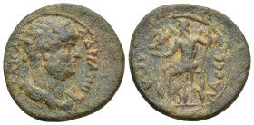 PISIDIA, Sagalassus. Hadrian. AD 117-138. Æ (25mm, 9 g). Laureate and draped bust right / CAΓA-ΛACCEWN, Zeus seated left, holding Nike and sceptre, ea...
