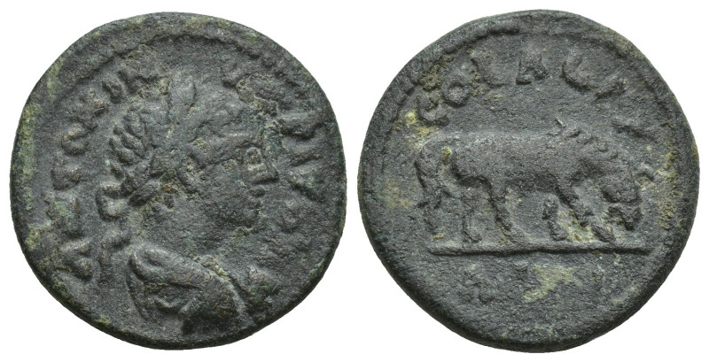TROAS, Alexandria. Caracalla. 198-217 AD. AE. (23mm, 8 g) Obv: Laureate head of ...