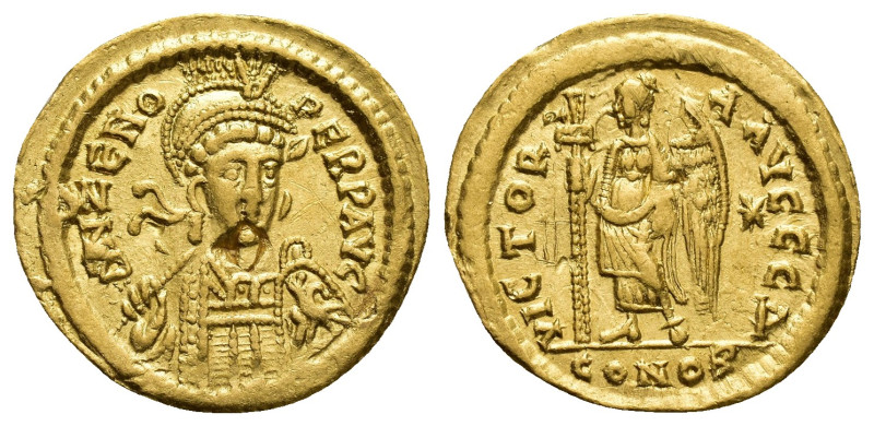 Zeno, Eastern Roman Emperor (AD 474-491). AV solidus (19.8mm, 4.6 g). Constantin...