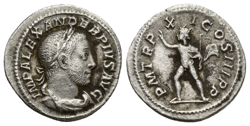 SEVERUS ALEXANDER (222-235). Denarius. (19mm, 3.1 g) Rome. Obv: IMP ALEXANDER PI...