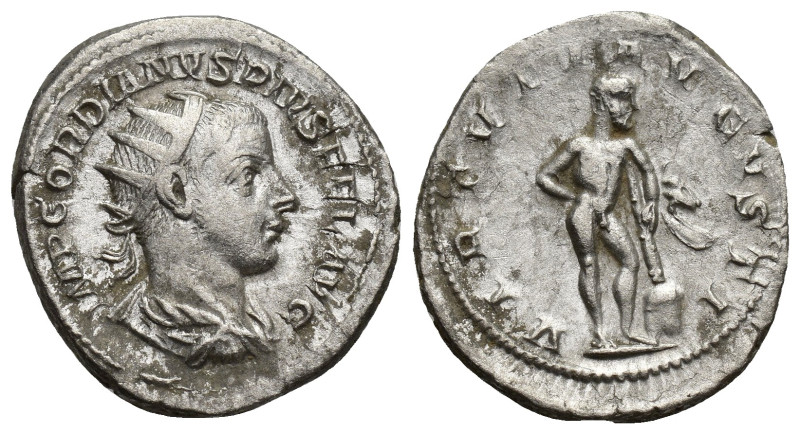 Gordian III. AD 238-244. AR antoninianus (22mm, 4.2 g) (Hercules reverse. IMP GO...
