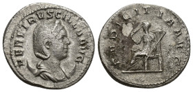 Herennia Etruscilla (249-251 AD). AR Antoninianus (22mm, 3.8 g), Roma (Rome). Obv. HER ETRVSCILLA AVG, draped bust on crescent right. Rev. PVDICITIA A...