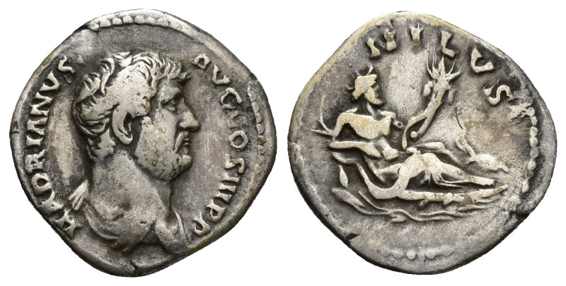 Hadrian. (117-138 AD). Silver denarius (18m, 3.2 g). Rome, ca. 132 AD. HADRIANVS...