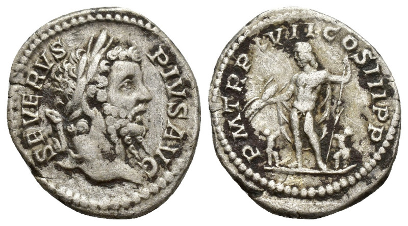 Septimius Severus AR Denarius. (19mm, 3 g) Rome, AD 209. SEVERVS PIVS AVG, laure...
