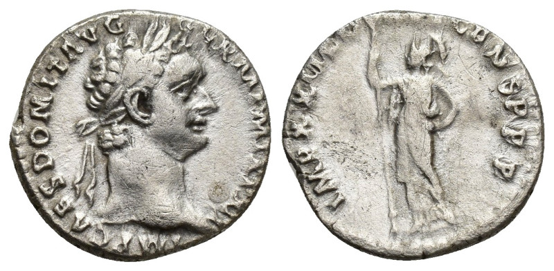 Domitian AD 81-96. Rome Denarius AR (17mm, 3 g). IMP CAES DOMIT AVG GERM P M TR ...