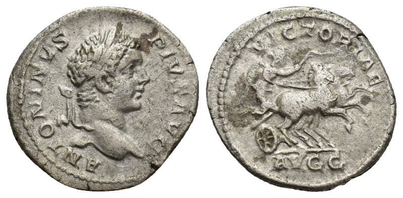Caracalla, 198-217 AD. AR, Denarius. (18mm, 3.3 g) Rome. Obv: ANTONINVS PIVS AVG...