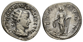 Gordian III AR Antoninianus (22mm, 4.5 g) Gordian III AR Antoninianus. Rome, AD 241-243. IMP GORDIANVS PIVS FEL AVG, radiate, draped and cuirassed bus...
