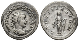 Gordian III AR Antoninianus (24mm, 4.5 g) Gordian III AR Antoninianus. Rome, AD 241-243. IMP GORDIANVS PIVS FEL AVG, radiate, draped and cuirassed bus...