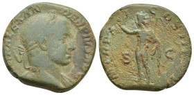 SEVERUS ALEXANDER, (A.D. 222-235), AE sestertius, (27mm, 16.7 g) Rome mint, issued in issued A.D. 230, (15.98 g), obv. laureate head of Severus Alexan...