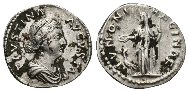 Faustina II (wife of M. Aurelius) AR Denarius. (17mm, 3.2 g) Rome, AD 161-164. F...