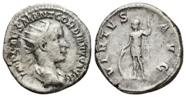 Gordian III. AD 238-244. Antoninianus (21mm, 4.4 g), Rome, end July 238 - July 239. IMP CAES M ANT GORDIANVS AVG Radiate, draped and cuirassed bust of...
