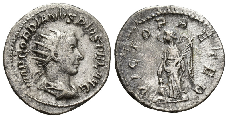 Gordian III AR Antoninianus. (22mm, 3.9 g) Rome, AD 243-244. IMP GORDIANVS PIVS ...
