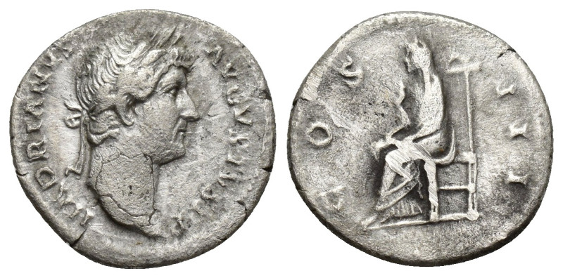 HADRIAN. 117-138 AD. AR Denarius (17.8mm, 3 g). Struck 124-128 AD. HADRIANVS AVG...