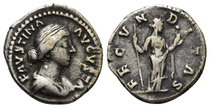 Faustina Jr., 147 - 175 AD Silver Denarius, Rome Mint, (17mm, 3.2 g) Obverse: FA...