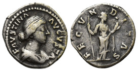 Faustina Jr., 147 - 175 AD Silver Denarius, Rome Mint, (17mm, 3.2 g) Obverse: FAVSTINA AVGVSTA, Draped bust of Faustina right. Reverse: FECVNDITAS, Fe...