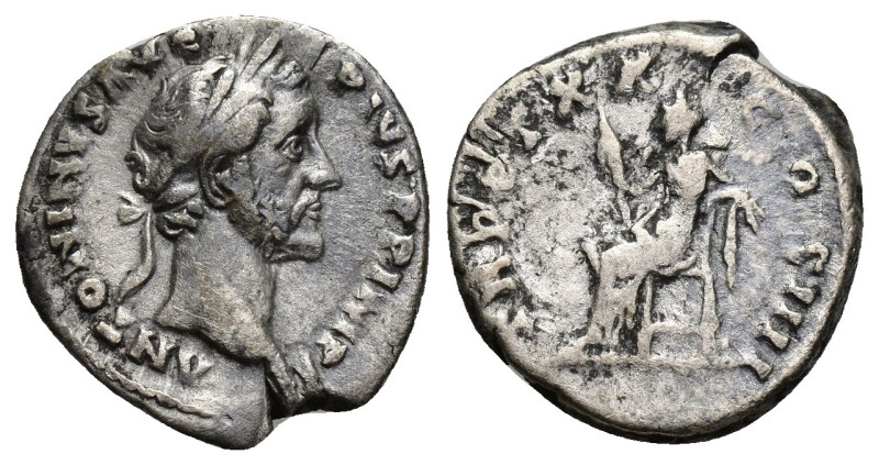 Antoninus Pius, as Augustus (AD 138-161). AR denarius (17mm, 3 g). Rome, AD 155-...