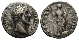 Antoninus Pius (AD 138-161). AR denarius (16mm, 2.8 g). Rome, AD 152-153. IMP CAES T AEL HADR ANTONINVS AVG PIVS P P, laureate head of Antoninus Pius ...