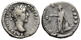 ANTONINUS PIUS (138-161) AR denarius, (17mm, 3.3 g) Rome, AD 154-155. Obv: ANTONINVS AVG PID P P TR P XVIII - laureate head of Antoninus Pius right Re...
