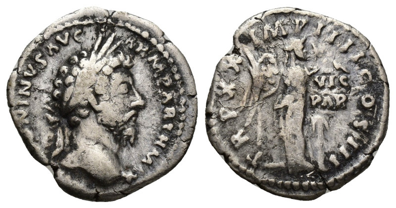 Marcus Aurelius. A.D. 161-180. AR denarius (18mm, 3.1 g). Rome mint, struck A.D....