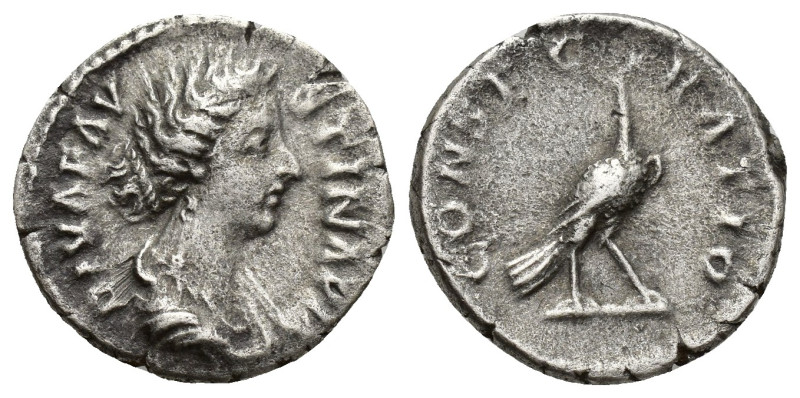 Diva Faustina Jr., Issue by Maurcus Aurelius, 175 - 176 AD Silver Denarius, Rome...